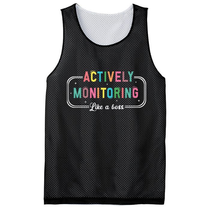 Actively Monitoring Like A Boss State Testing Teacher Mesh Reversible Basketball Jersey Tank