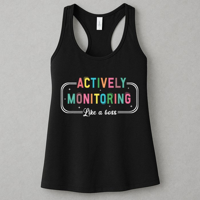 Actively Monitoring Like A Boss State Testing Teacher Womens Tank Top