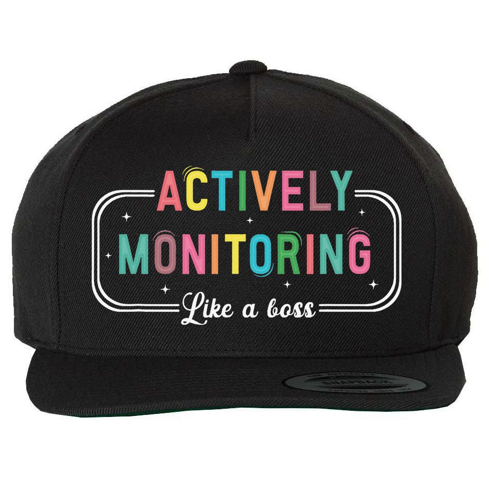 Actively Monitoring Like A Boss State Testing Teacher Wool Snapback Cap