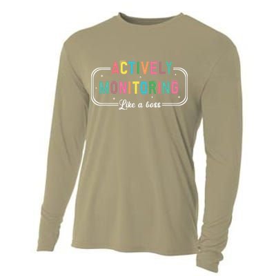 Actively Monitoring Like A Boss State Testing Teacher Cooling Performance Long Sleeve Crew