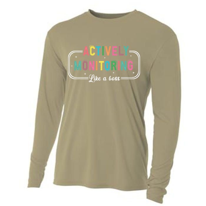 Actively Monitoring Like A Boss State Testing Teacher Cooling Performance Long Sleeve Crew