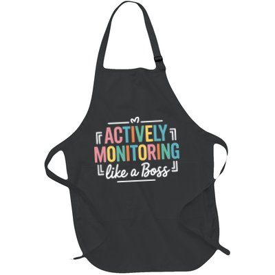 Actively Monitoring Like A Boss State Testing Day Teacher Full-Length Apron With Pockets