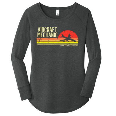 Aircraft Mechanic Limited Edition Retro Aviation Women's Perfect Tri Tunic Long Sleeve Shirt