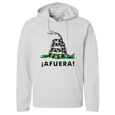 Afuera Milei Libertarian Gadsden Ancap Design Performance Fleece Hoodie