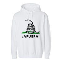 Afuera Milei Libertarian Gadsden Ancap Design Garment-Dyed Fleece Hoodie