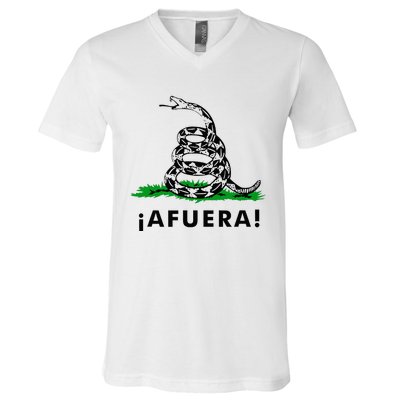 Afuera Milei Libertarian Gadsden Ancap Design V-Neck T-Shirt