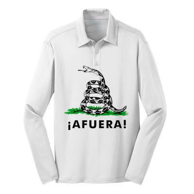 Afuera Milei Libertarian Gadsden Ancap Design Silk Touch Performance Long Sleeve Polo