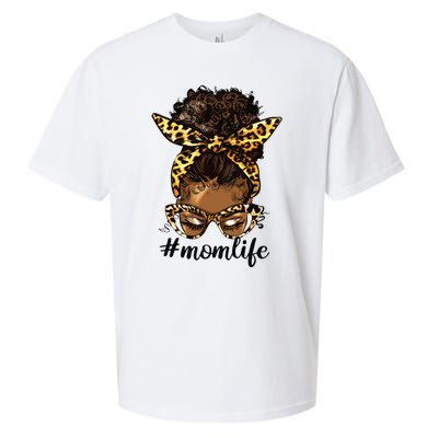 Afro Mom Life Messy Bun American Black Mom Mother’s Day Sueded Cloud Jersey T-Shirt