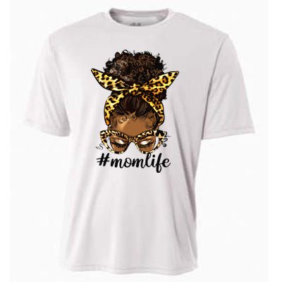 Afro Mom Life Messy Bun American Black Mom Mother’s Day Cooling Performance Crew T-Shirt