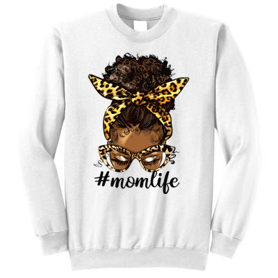 Afro Mom Life Messy Bun American Black Mom Mother’s Day Sweatshirt