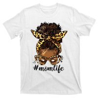 Afro Mom Life Messy Bun American Black Mom Mother’s Day T-Shirt