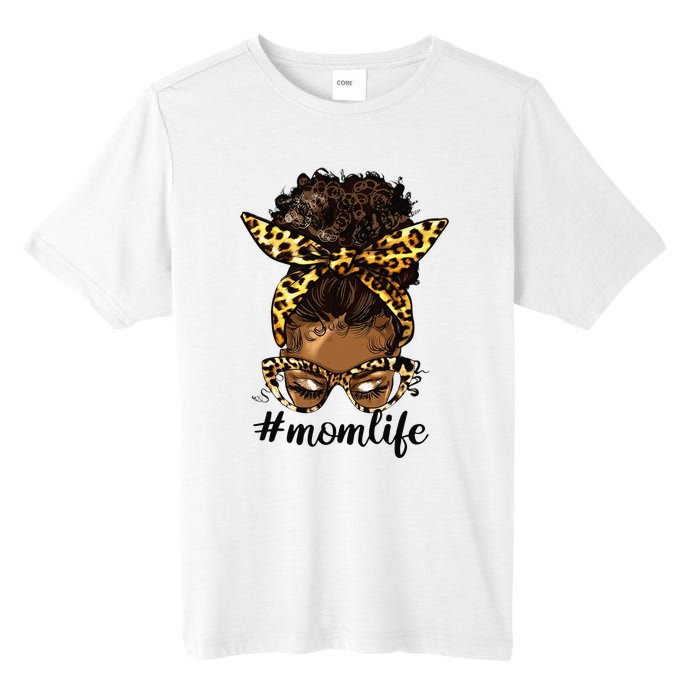 Afro Mom Life Messy Bun American Black Mom Mother’s Day Tall Fusion ChromaSoft Performance T-Shirt