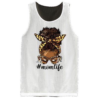 Afro Mom Life Messy Bun American Black Mom Mother’s Day Mesh Reversible Basketball Jersey Tank