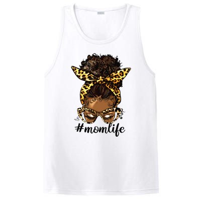 Afro Mom Life Messy Bun American Black Mom Mother’s Day PosiCharge Competitor Tank