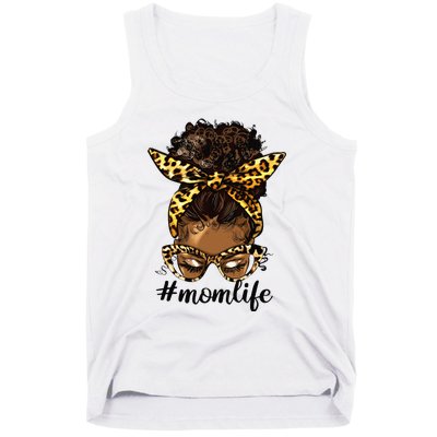 Afro Mom Life Messy Bun American Black Mom Mother’s Day Tank Top