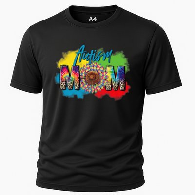 Autism Mother Leopard Print Autistic Autism Mom Performance Shirt