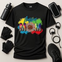 Autism Mother Leopard Print Autistic Autism Mom Cooling Performance Crew T-Shirt