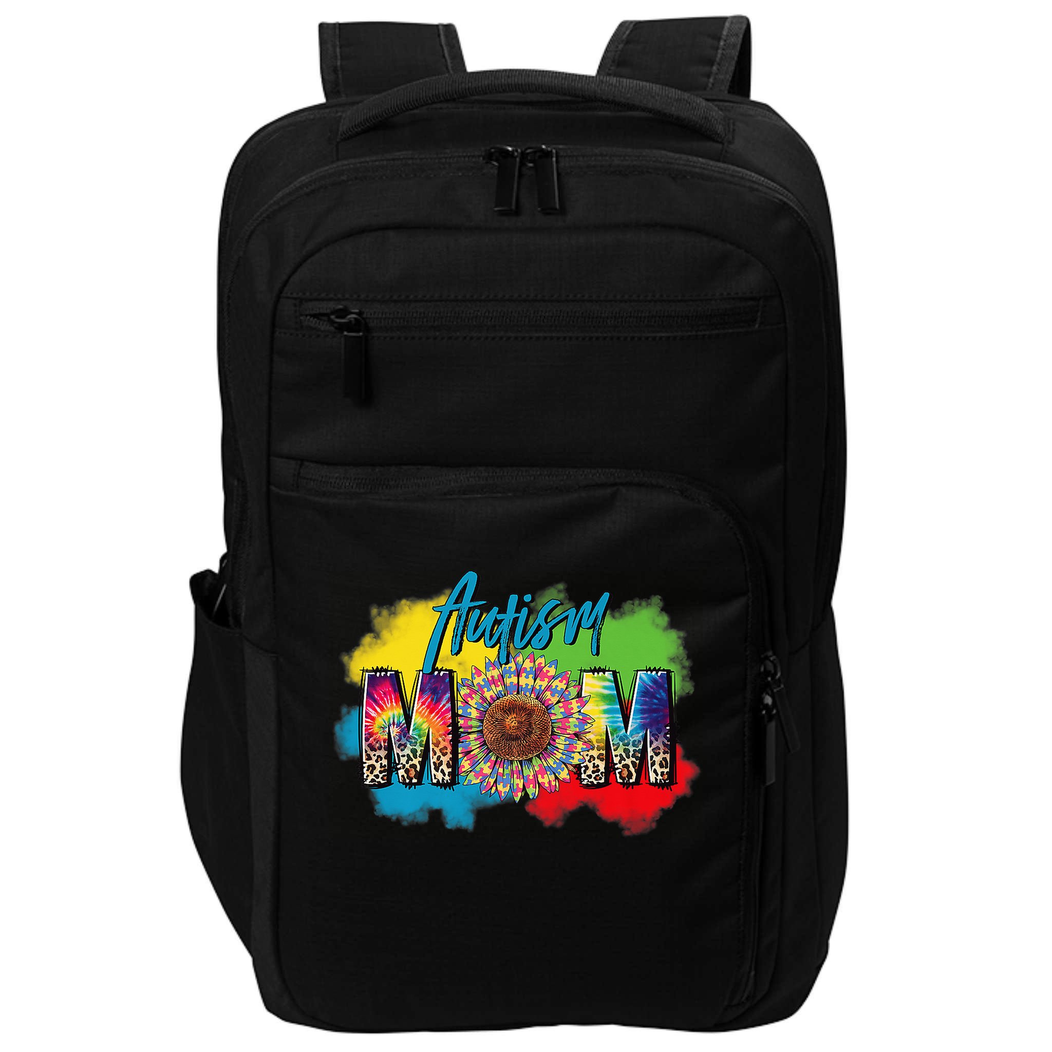 Autism Mother Leopard Print Autistic Autism Mom Impact Tech Backpack