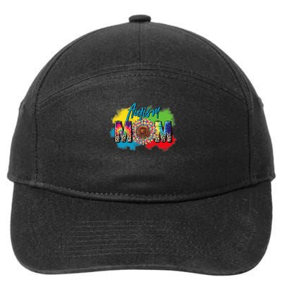 Autism Mother Leopard Print Autistic Autism Mom 7-Panel Snapback Hat
