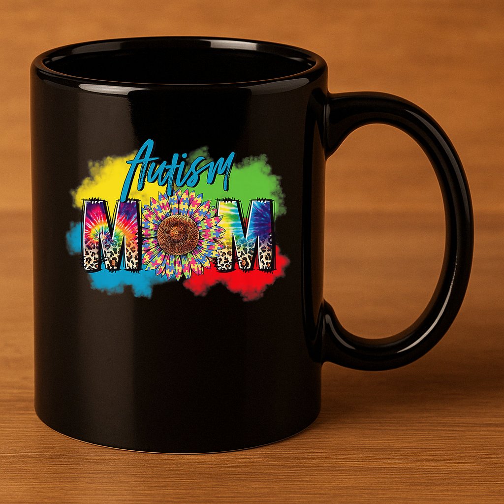Autism Mother Leopard Print Autistic Autism Mom 11oz C Handle Ceramic Mug