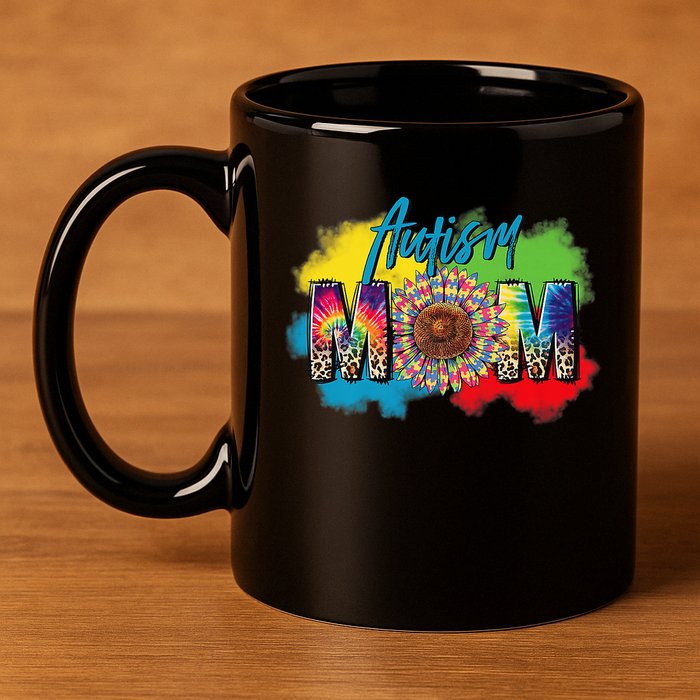 Autism Mother Leopard Print Autistic Autism Mom 11oz C Handle Ceramic Mug