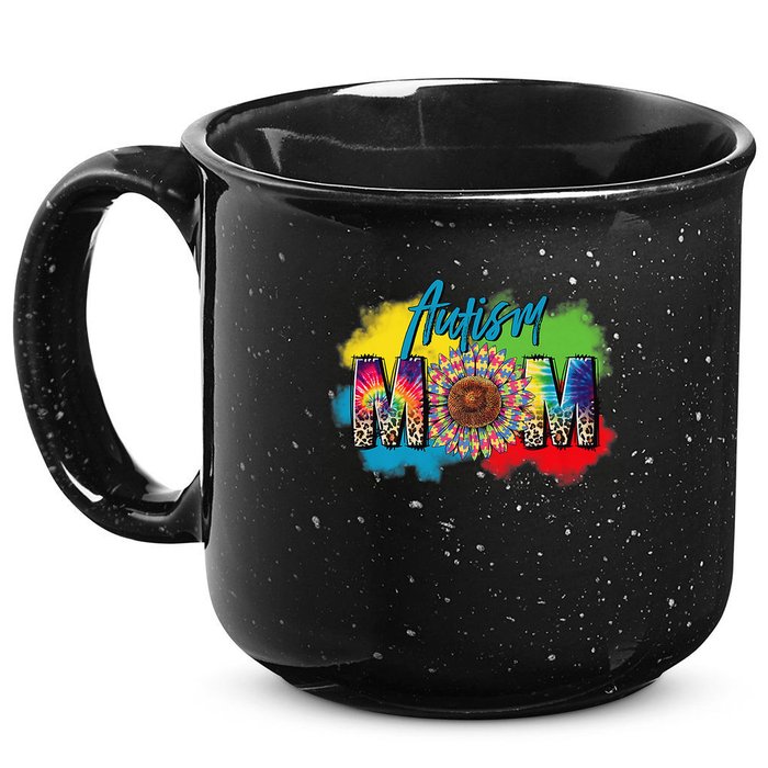 Autism Mother Leopard Print Autistic Autism Mom 15oz Campfire Ceramic Mug