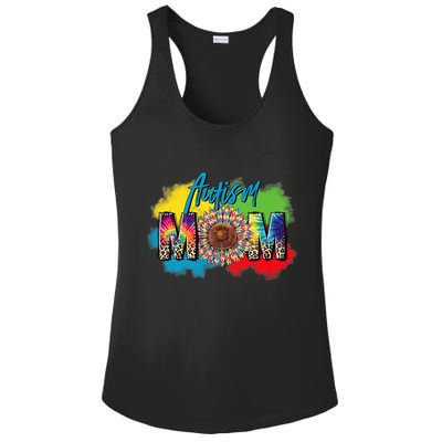 Autism Mother Leopard Print Autistic Autism Mom Ladies PosiCharge Competitor Racerback Tank