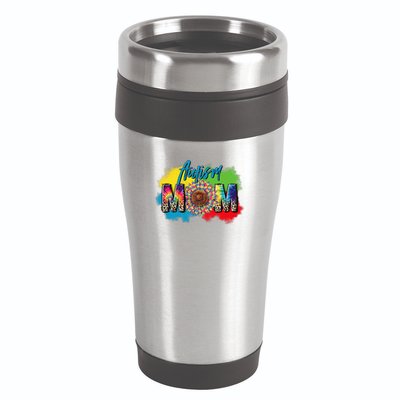 Autism Mother Leopard Print Autistic Autism Mom 16oz Travel Tumbler