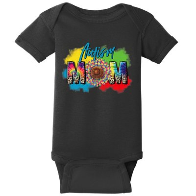 Autism Mother Leopard Print Autistic Autism Mom Baby Bodysuit