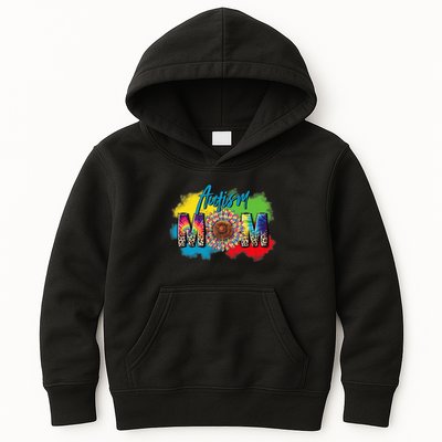 Autism Mother Leopard Print Autistic Autism Mom Kids Hoodie