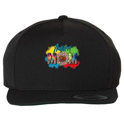 Autism Mother Leopard Print Autistic Autism Mom Wool Snapback Cap