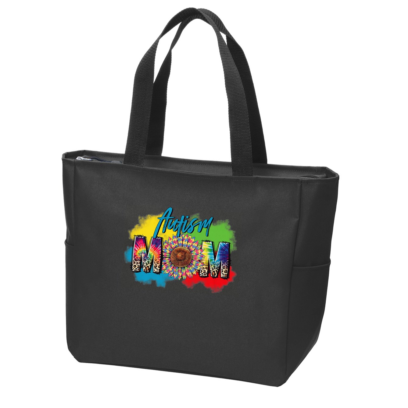 Autism Mother Leopard Print Autistic Autism Mom Zip Tote Bag
