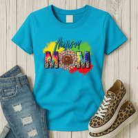 Autism Mother Leopard Print Autistic Autism Mom Womens T-Shirt