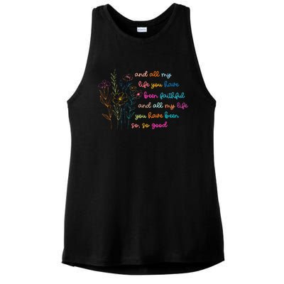 All My Life You Have Been Faithful Jesus Vintage Floral Ladies PosiCharge Tri-Blend Wicking Tank