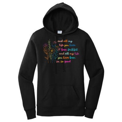 All My Life You Have Been Faithful Jesus Vintage Floral Women's Pullover Hoodie