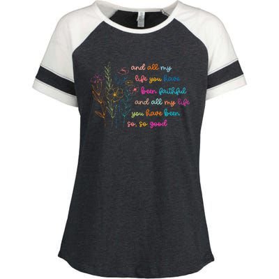 All My Life You Have Been Faithful Jesus Vintage Floral Enza Ladies Jersey Colorblock Tee