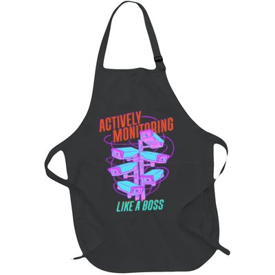 Actively Monitoring Like A Boss Testing Day Teacher Full-Length Apron With Pockets