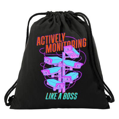 Actively Monitoring Like A Boss Testing Day Teacher Drawstring Bag