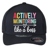 Actively Monitoring Like A Boss State Testing Day Teacher Flexfit Unipanel Trucker Cap