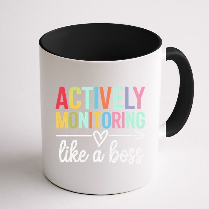 Actively Monitoring Like A Boss State Testing Day Teacher Mug