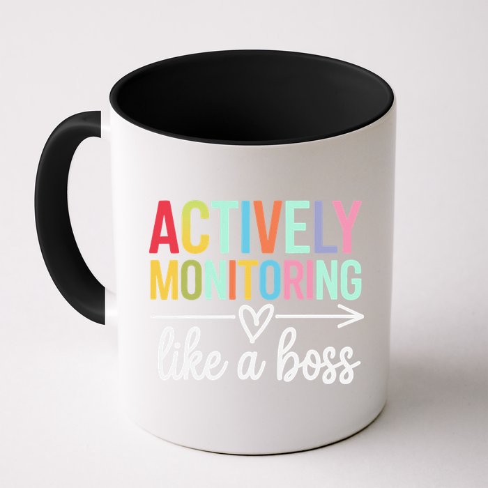 Actively Monitoring Like A Boss State Testing Day Teacher Mug