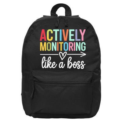 Actively Monitoring Like A Boss State Testing Day Teacher 16 in Basic Backpack