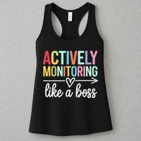 Actively Monitoring Like A Boss State Testing Day Teacher Womens Tank Top