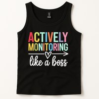 Actively Monitoring Like A Boss State Testing Day Teacher Tank Top