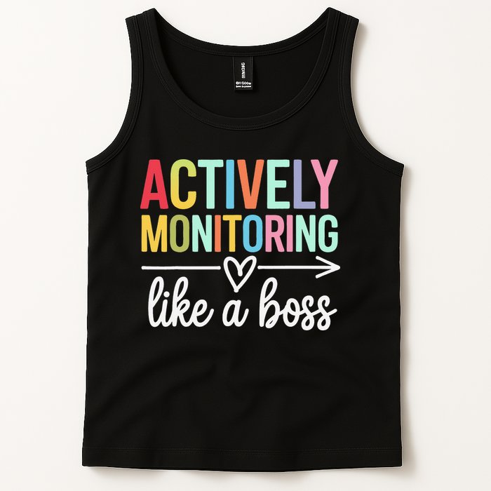Actively Monitoring Like A Boss State Testing Day Teacher Tank Top