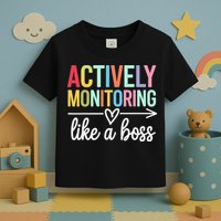 Actively Monitoring Like A Boss State Testing Day Teacher Toddler T-Shirt