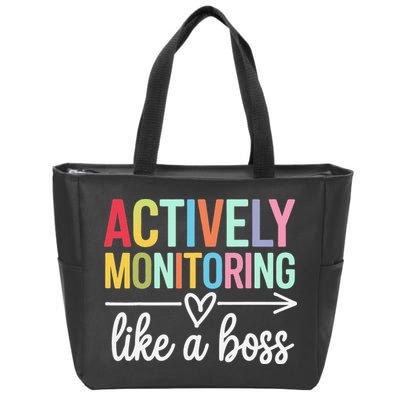 Actively Monitoring Like A Boss State Testing Day Teacher Zip Tote Bag