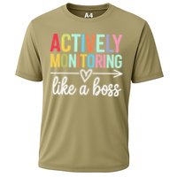 Actively Monitoring Like A Boss State Testing Day Teacher Cooling Performance Crew T-Shirt