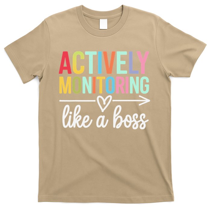 Actively Monitoring Like A Boss State Testing Day Teacher T-Shirt