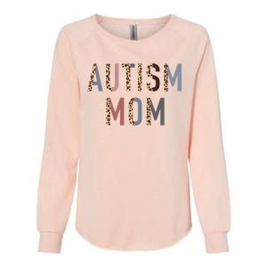 Autism Mom Leopard Print Womens California Wash Sweatshirt